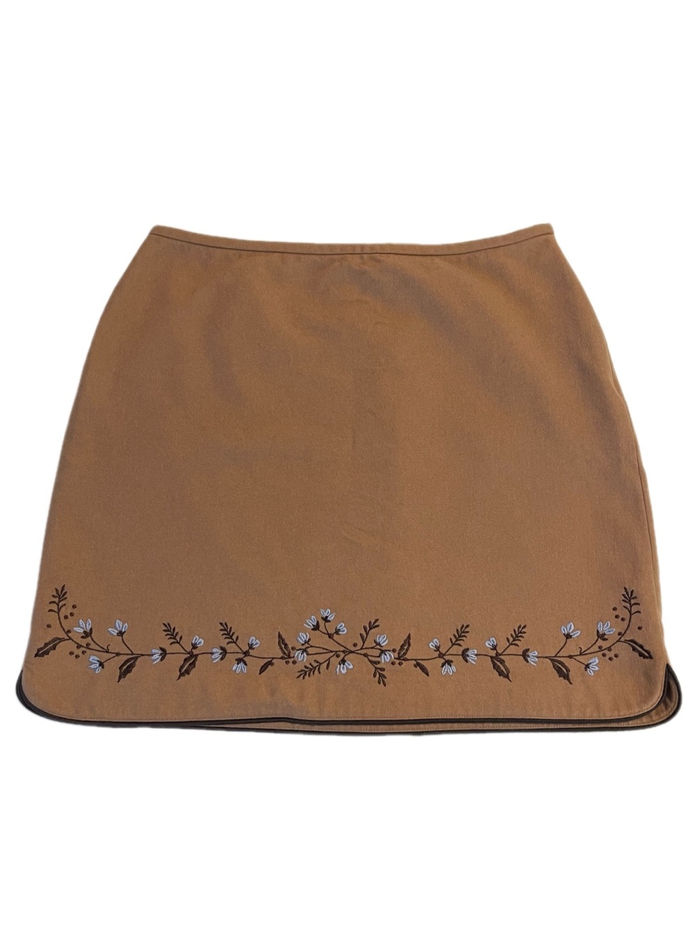 Ann Taylor Wool Skirt A-Line Vintage Size 12 Embroidered Floral Cottagecore